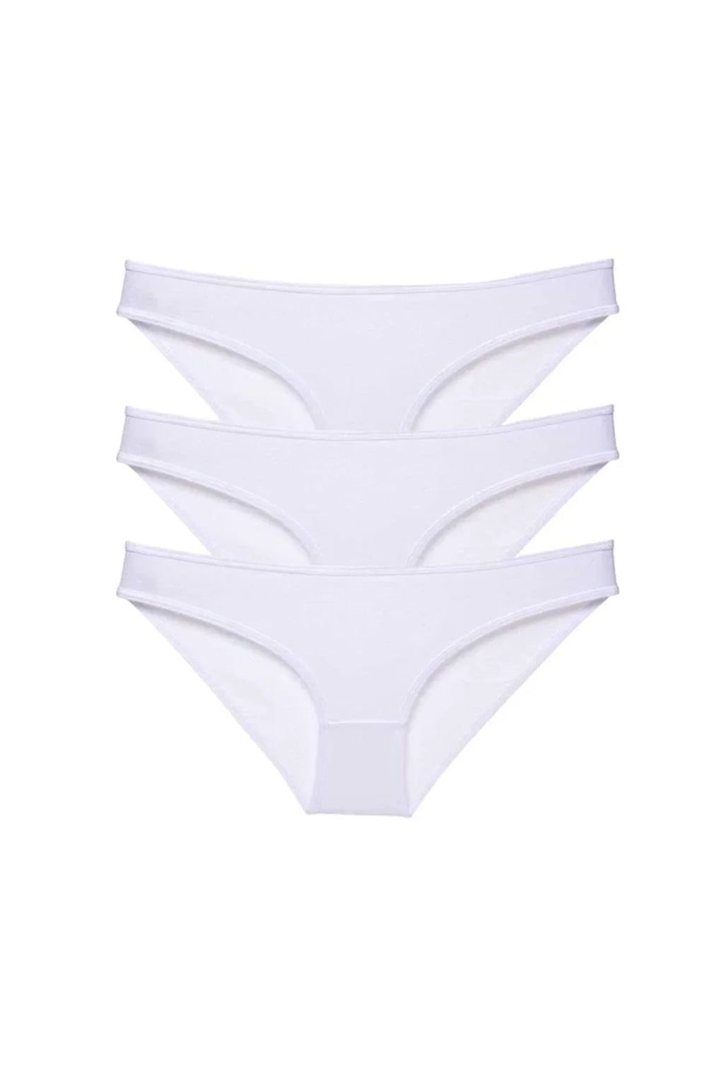 3 adet Süper Eko Set Likralı Kadın Slip Külot Beyaz