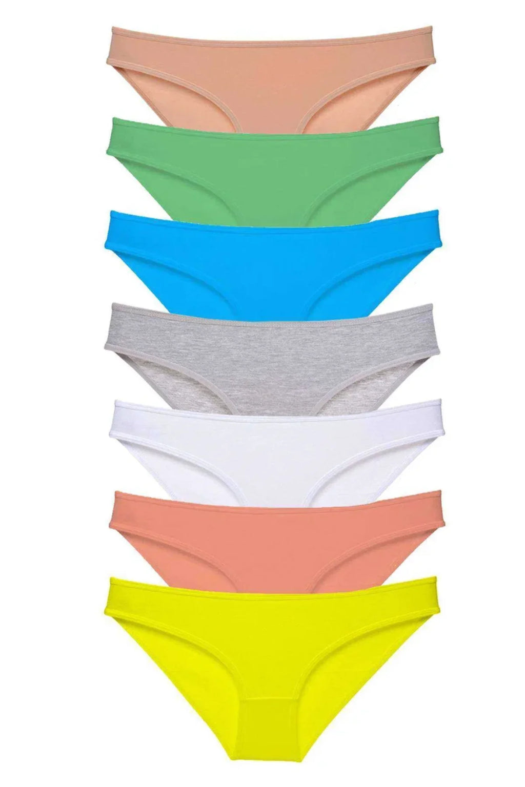 7 adet Süper Eko Set Likralı Kadın Slip Külot Çok Renkli