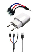 Çoklu Hızlı Şarj Kablosu ve Hızlı Şarj Soketi Type-C Mikro İphone Uyumlu 1.2 Metre 3A