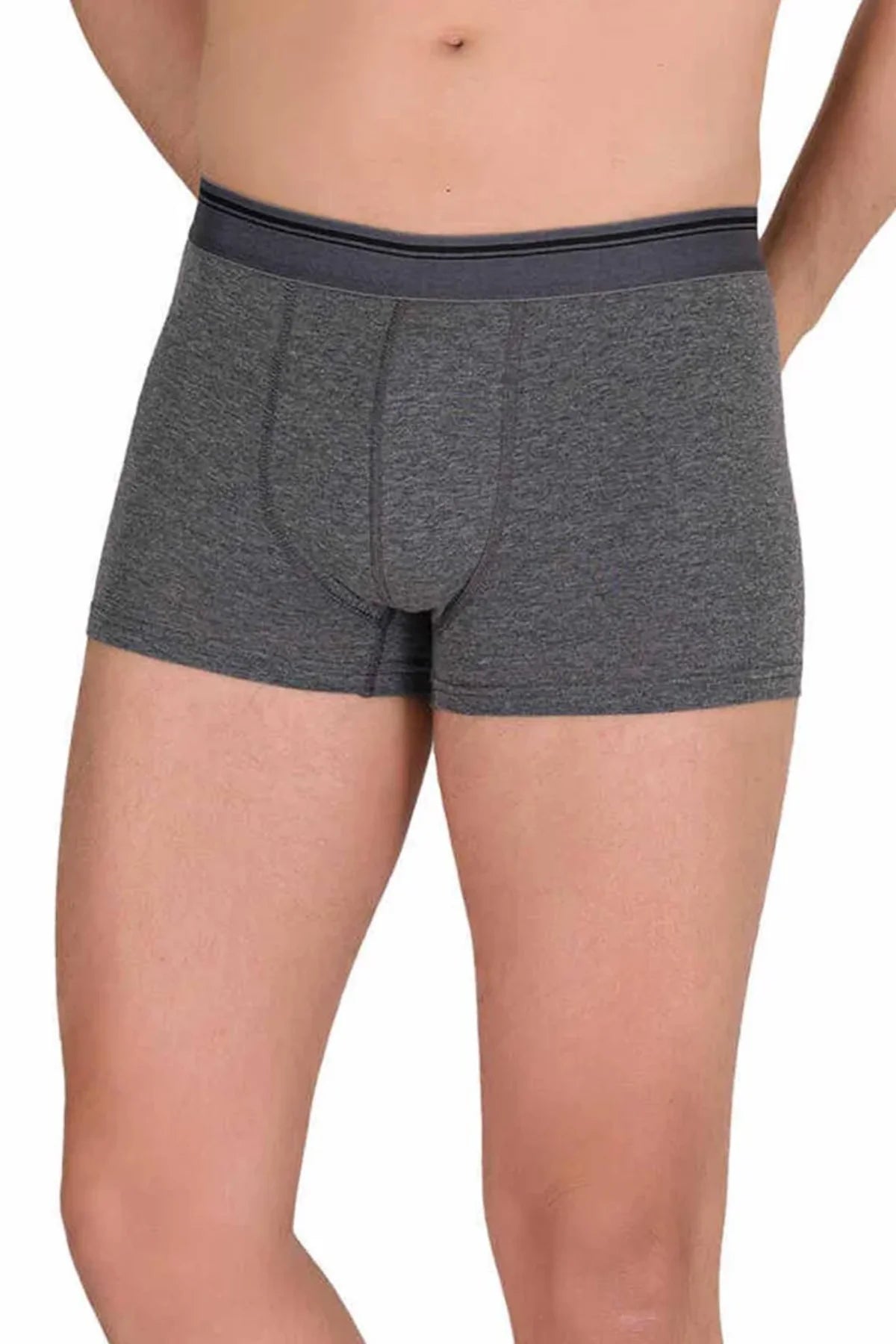 Likralı Erkek Boxer Şort Füme 1097B
