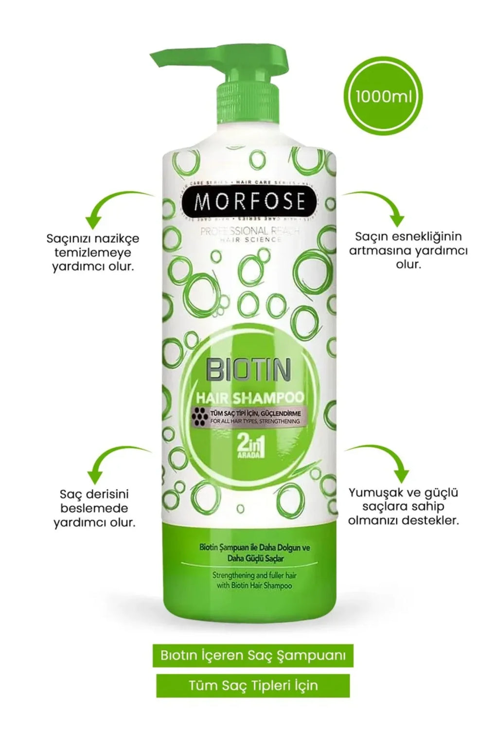 Biotin Şampuan 1000 ML - Yumuşak ve Güçlü Saçlar