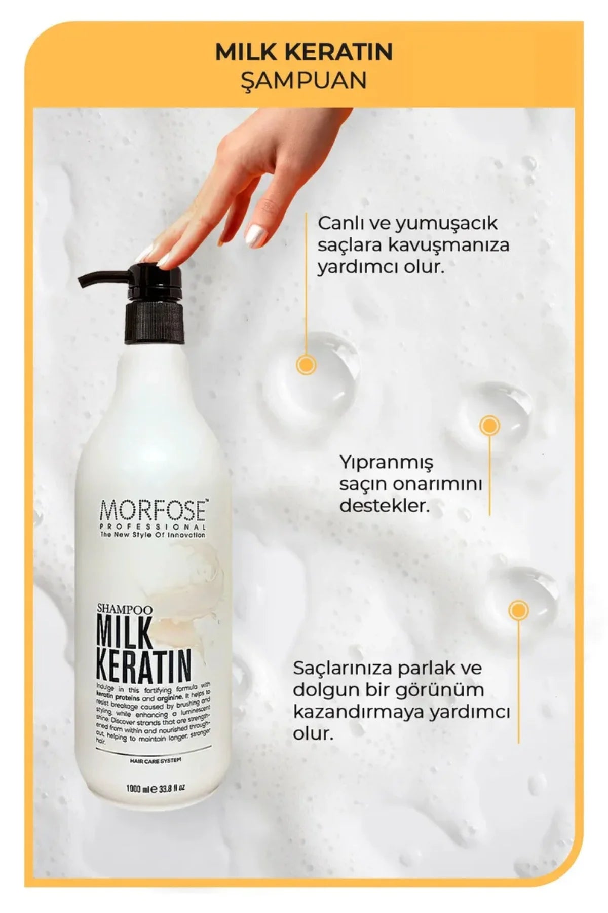 Milk Keratin Şampuan 1000 ML - Besleyici Koruyucu Etki