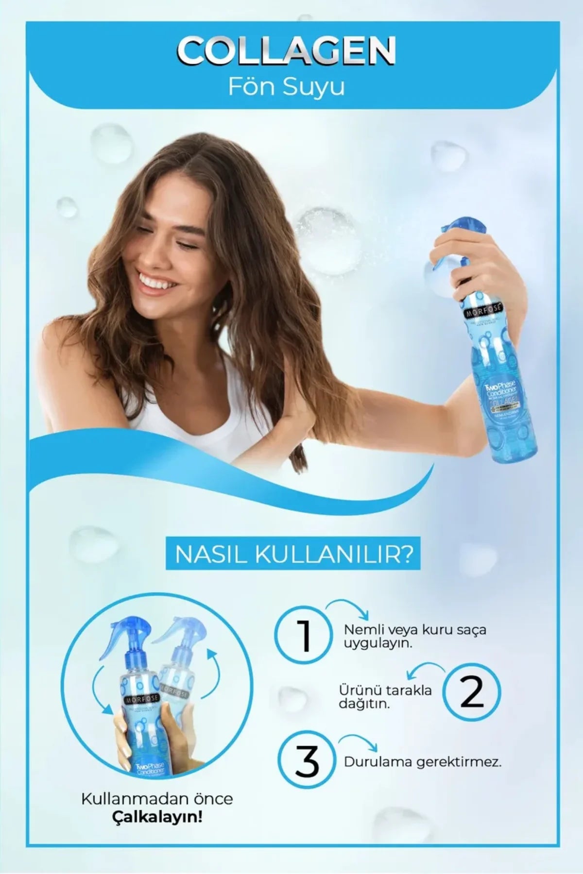 Kolajen Çift Fazlı Kondisyoner Fön Suyu 400 ML - mrfs