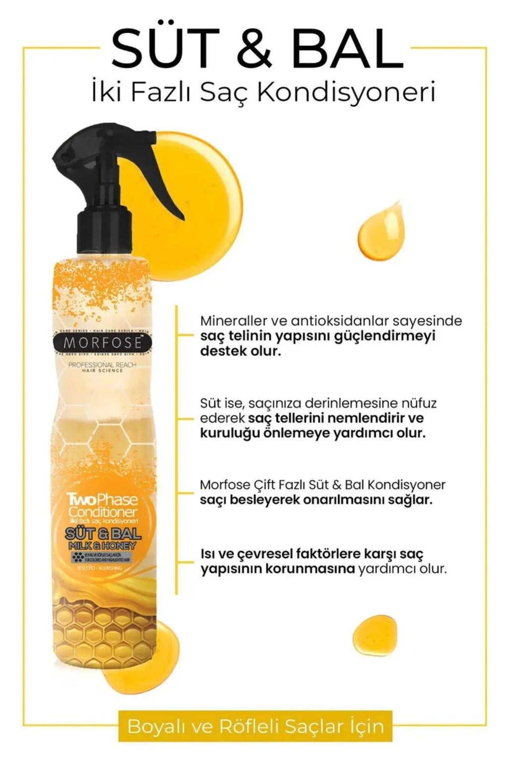 Çift Fazlı Süt & Bal Kondisyoner Fön Suyu 400 ML - mrfs