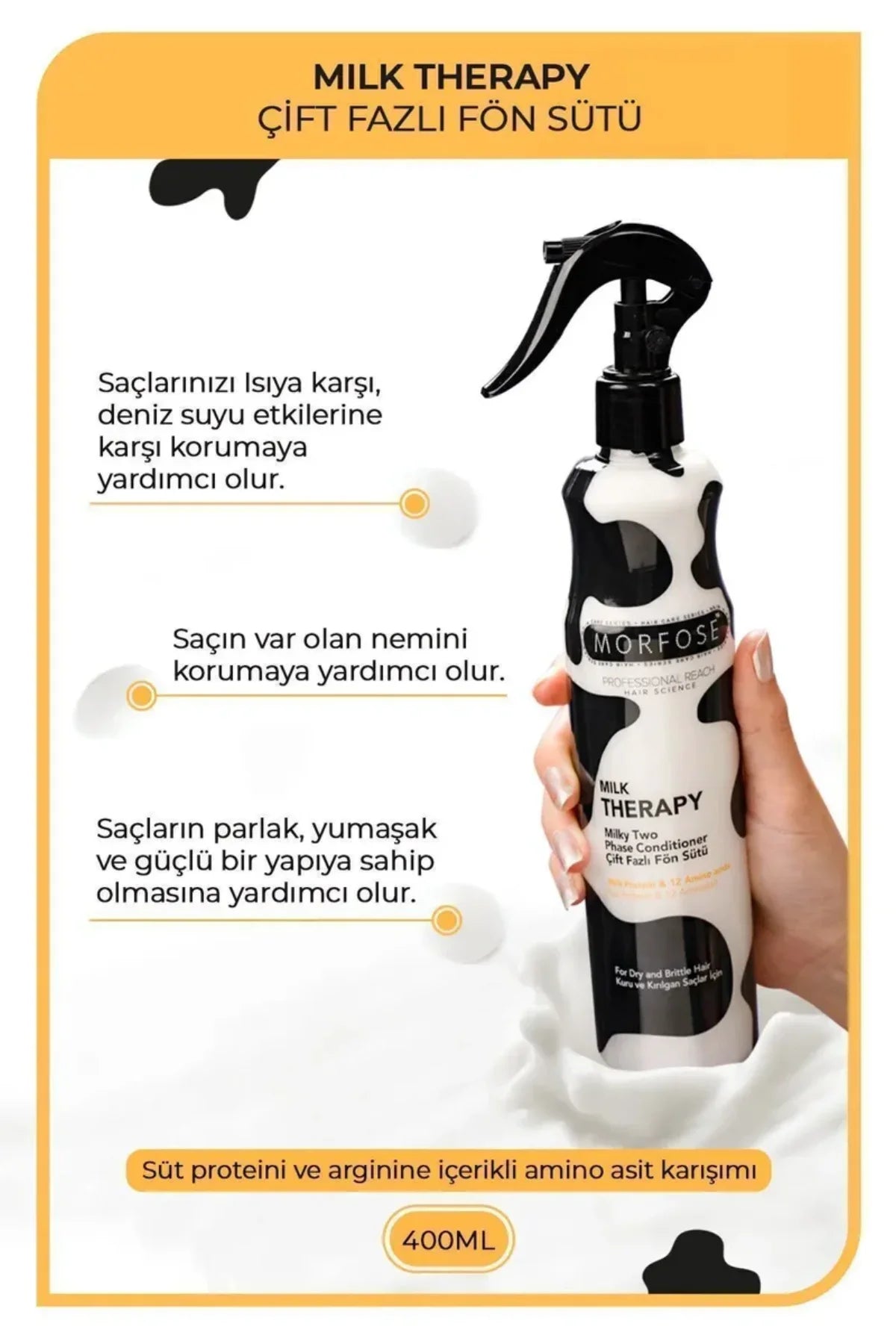 Milk Therapy Çift Fazlı Kondisyoner Fön Suyu 400 ML - mrfs