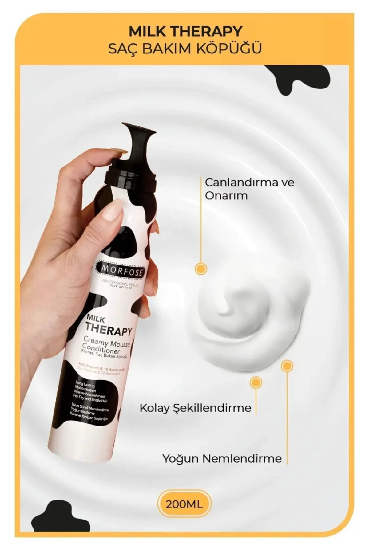 Milk Therapy Kremsi Saç Bakım Köpük 200 ML - Besleyici Koruyucu - mrfs