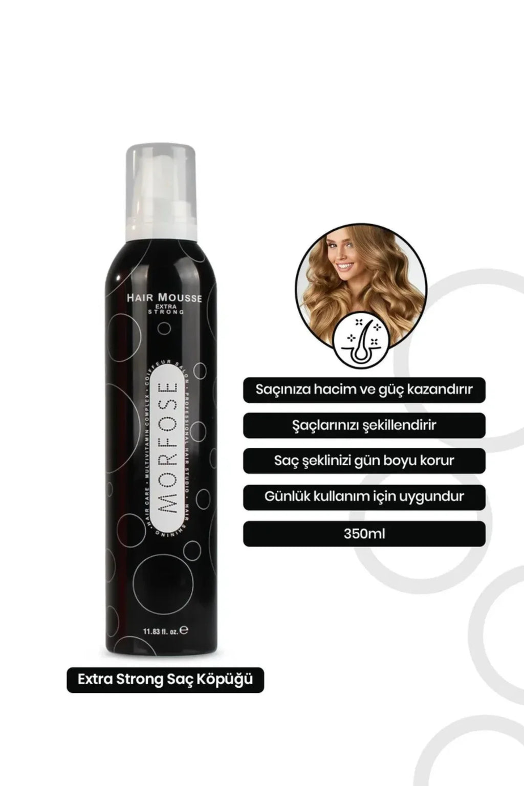 Extra Strong Saç Köpük 350 ML - Ekstra Güçlü Tutuş - mrfs
