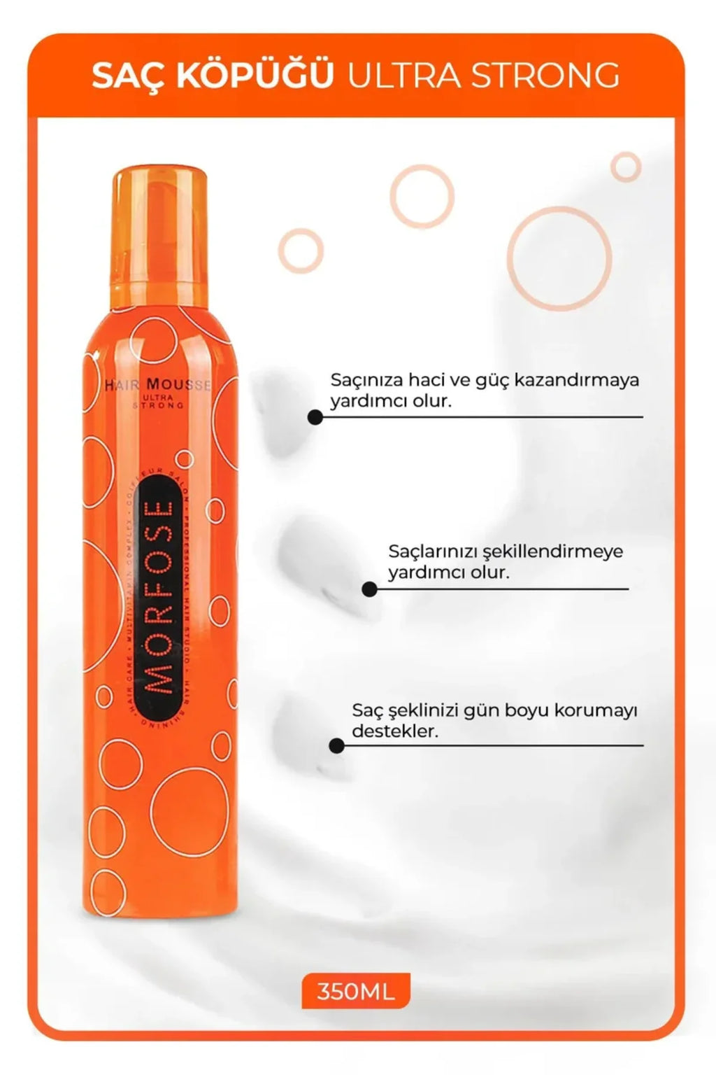 Ultra Strong Saç Köpük 350 ML - Ultra Güçlü Tutuş - mrfs