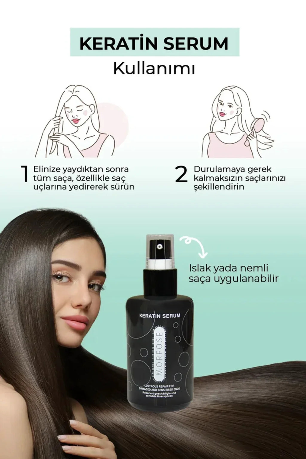 Keratin Saç Serumu 75 ML - Yıpranmış Saçlar için - mrfs
