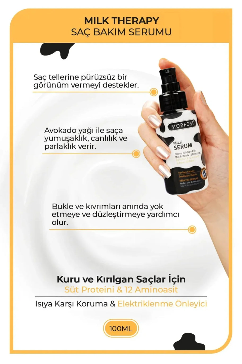 Milk Therapy Kremsi Saç Serum 100 ML - Onarıcı Bakım - mrfs