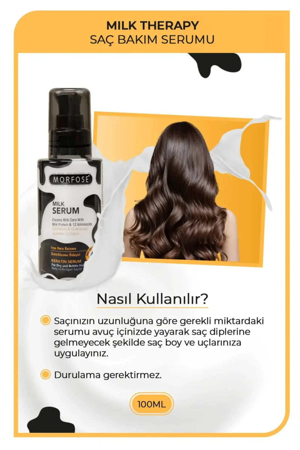 Milk Therapy Kremsi Saç Serum 100 ML - Onarıcı Bakım - mrfs