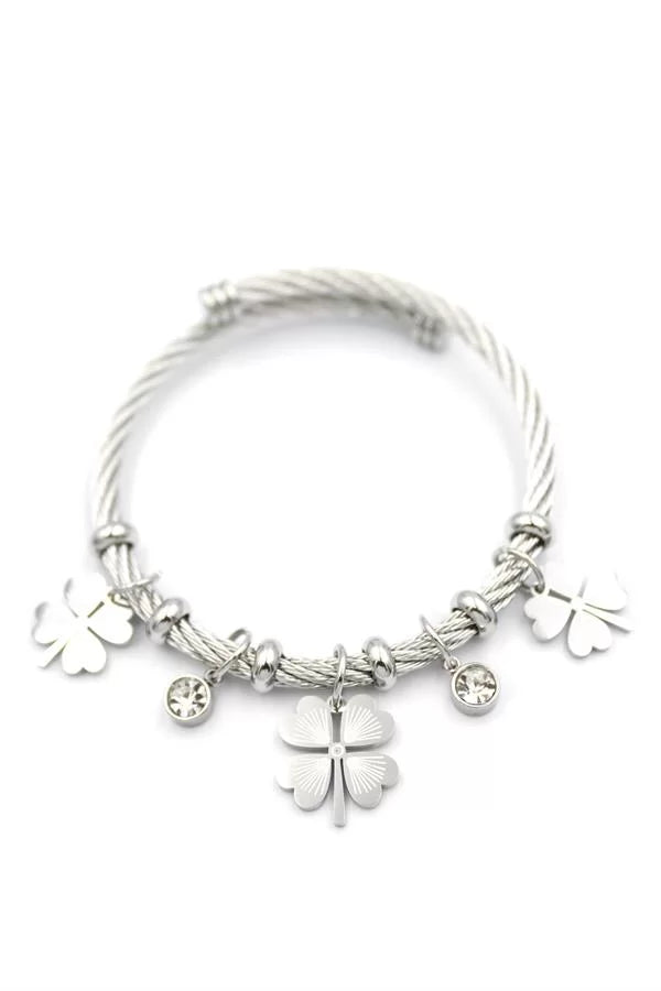 Yonca Charm Bilezik - Gümüş